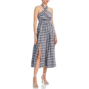Cinq à Sept Black and White Gingham Midi Dress